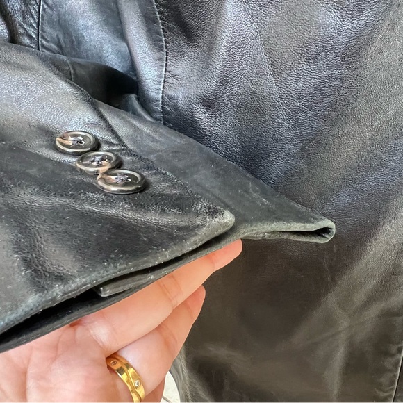 COACH Butter Soft Leather Black Blazer Jacket S $595 - Picture 12 of 14